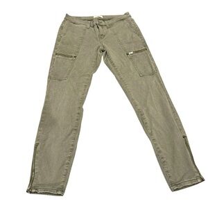 Lila Ryan Skinny Green Jeans Ankle Zip Moto Military Women’s Size 6